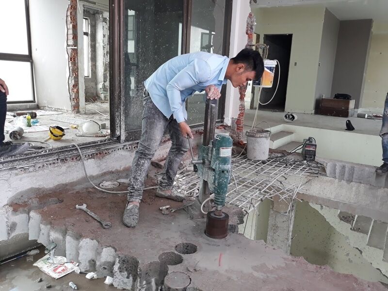 Khoan cắt mặt sàn bê tông