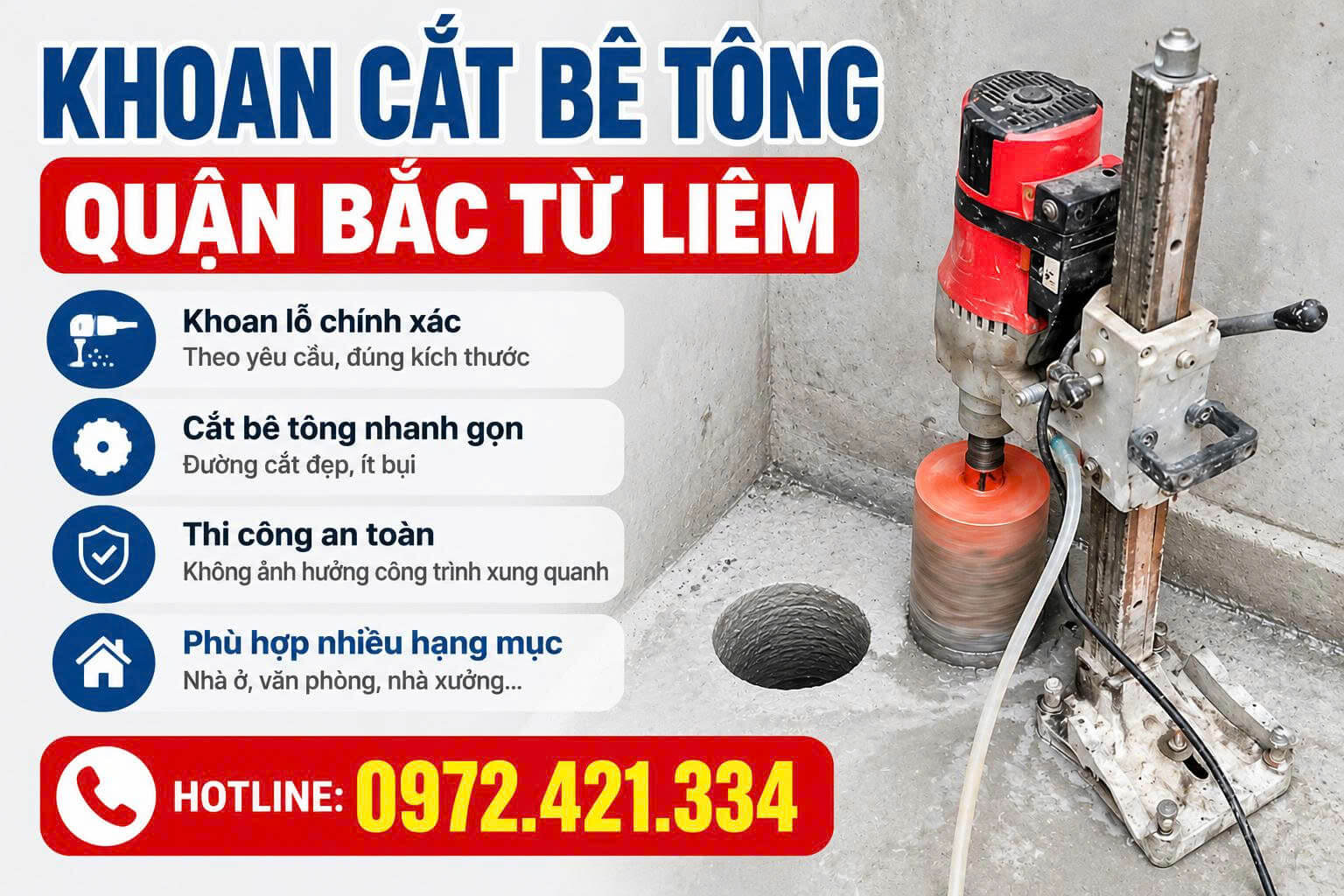 Khoan Cắt Bê Tông Bắc Từ Liêm