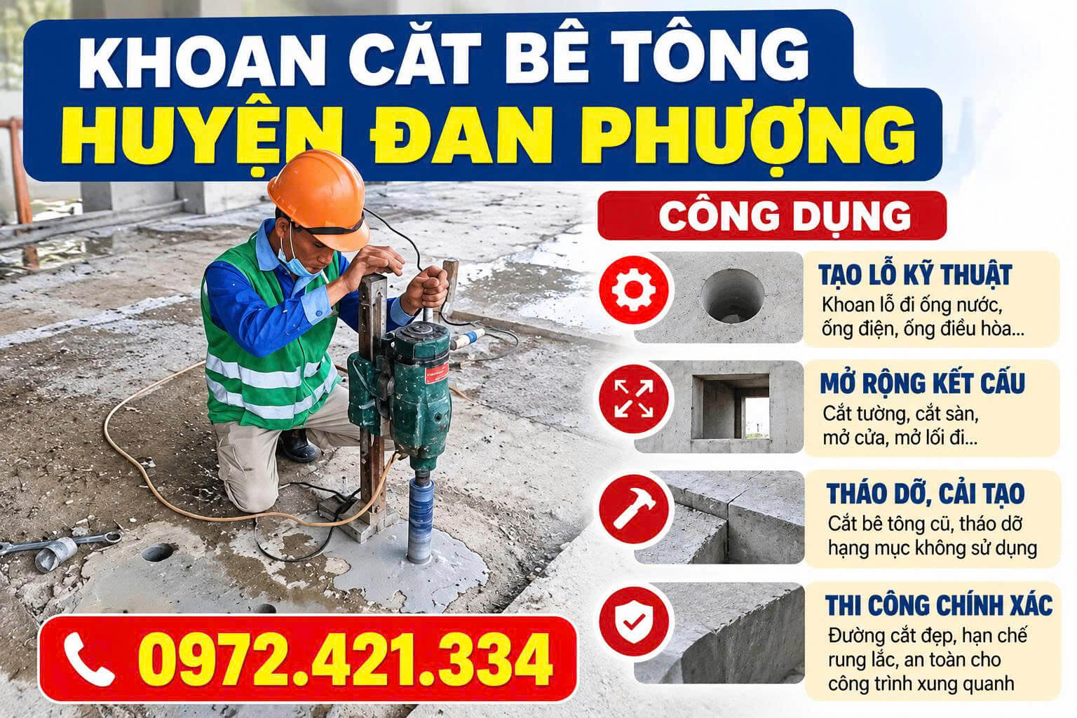 Khoan Cắt Bê Tông Đan Phượng
