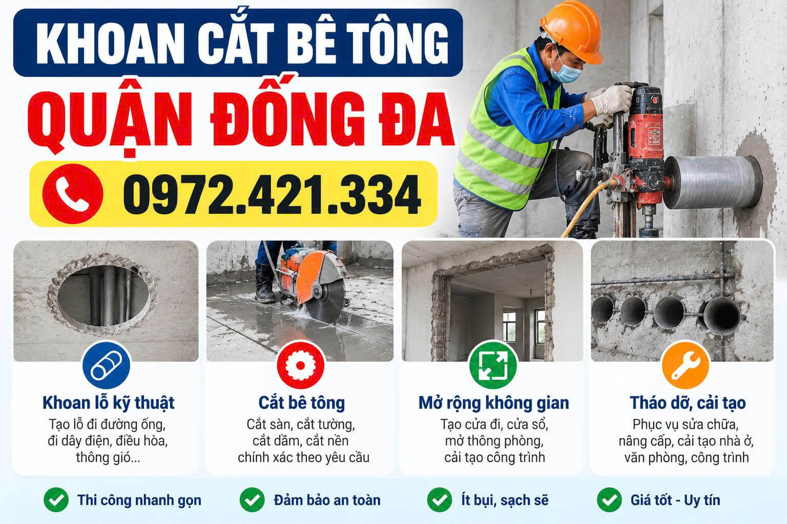 Khoan Cắt Bê Tông Đống Đa