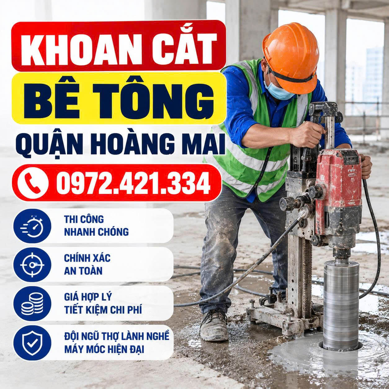 Khoan Cắt Bê Tông Hoàng Mai