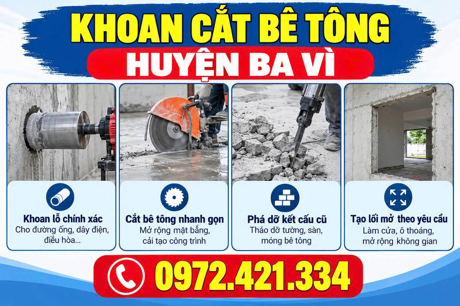 Khoan Cắt Bê Tông Huyện Ba Vì