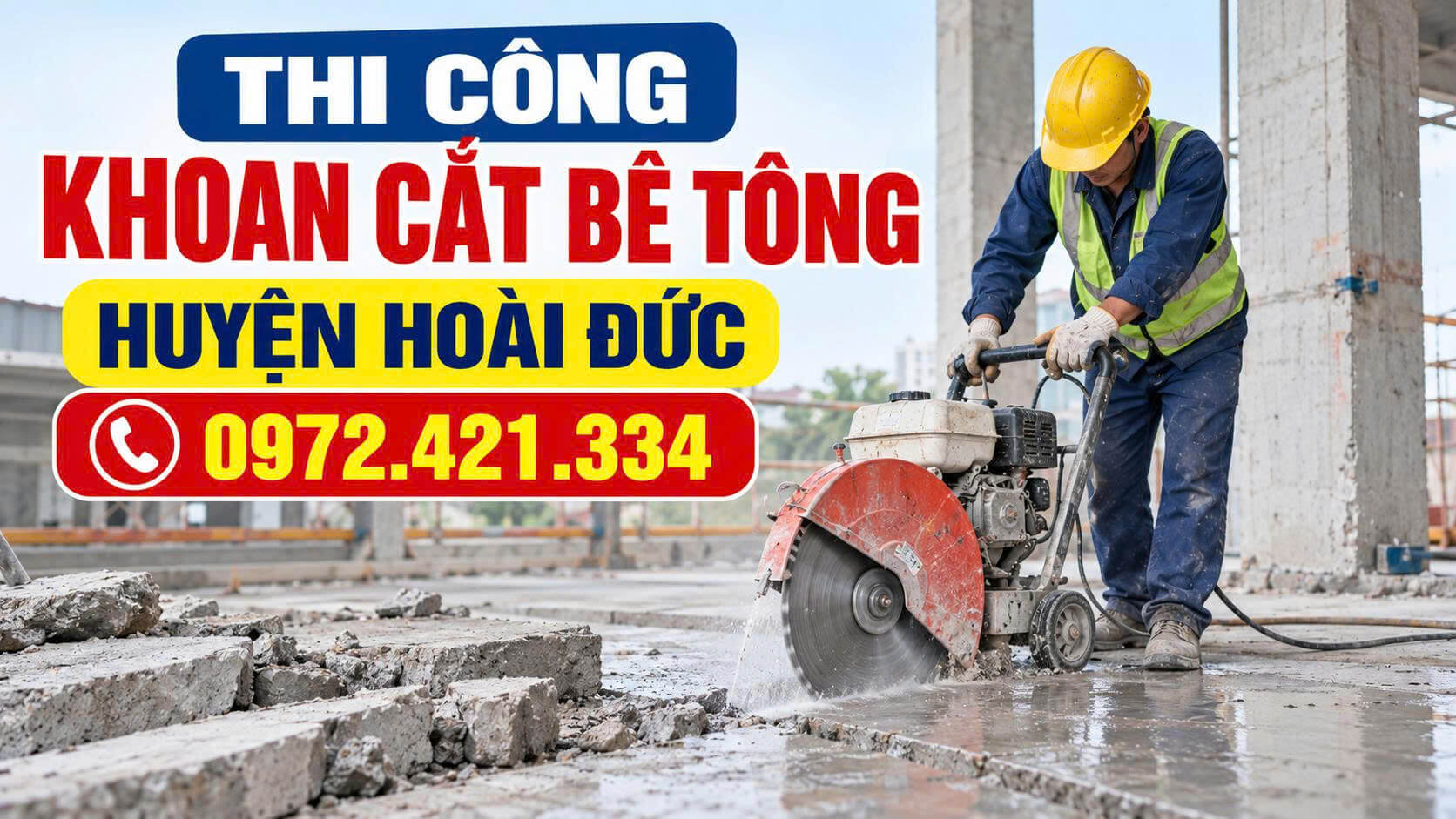 Khoan Cắt Bê Tông Huyện Hoài Đức