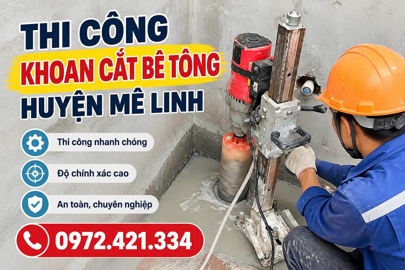 Khoan Cắt Bê Tông Huyện Mê Linh