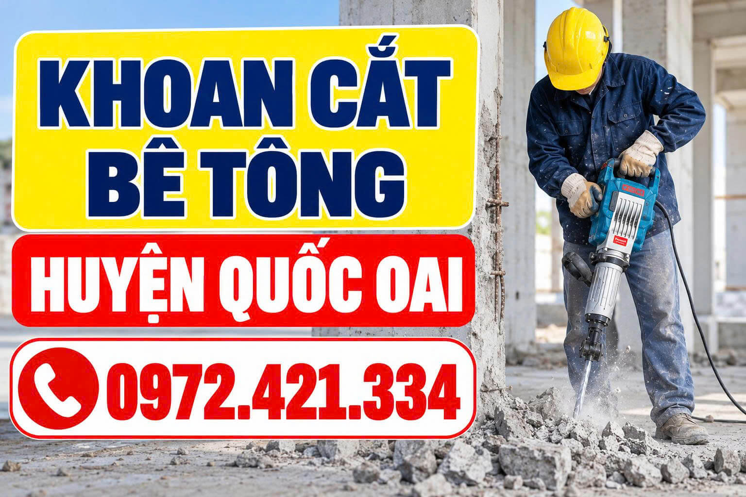 Khoan Cắt Bê Tông Huyện Quốc Oai