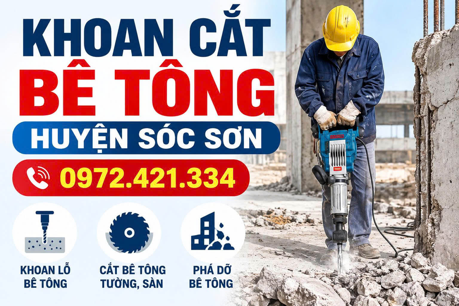 Khoan Cắt Bê Tông Huyện Sóc Sơn