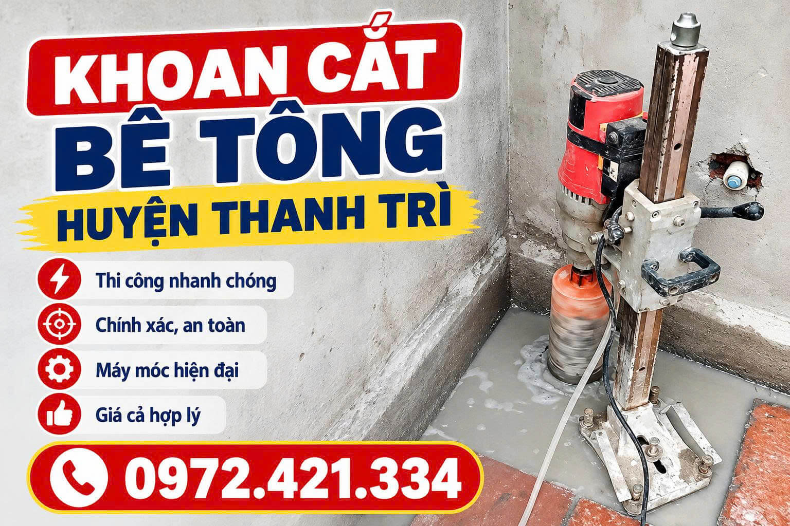 Khoan Cắt Bê Tông Huyện Thanh Trì