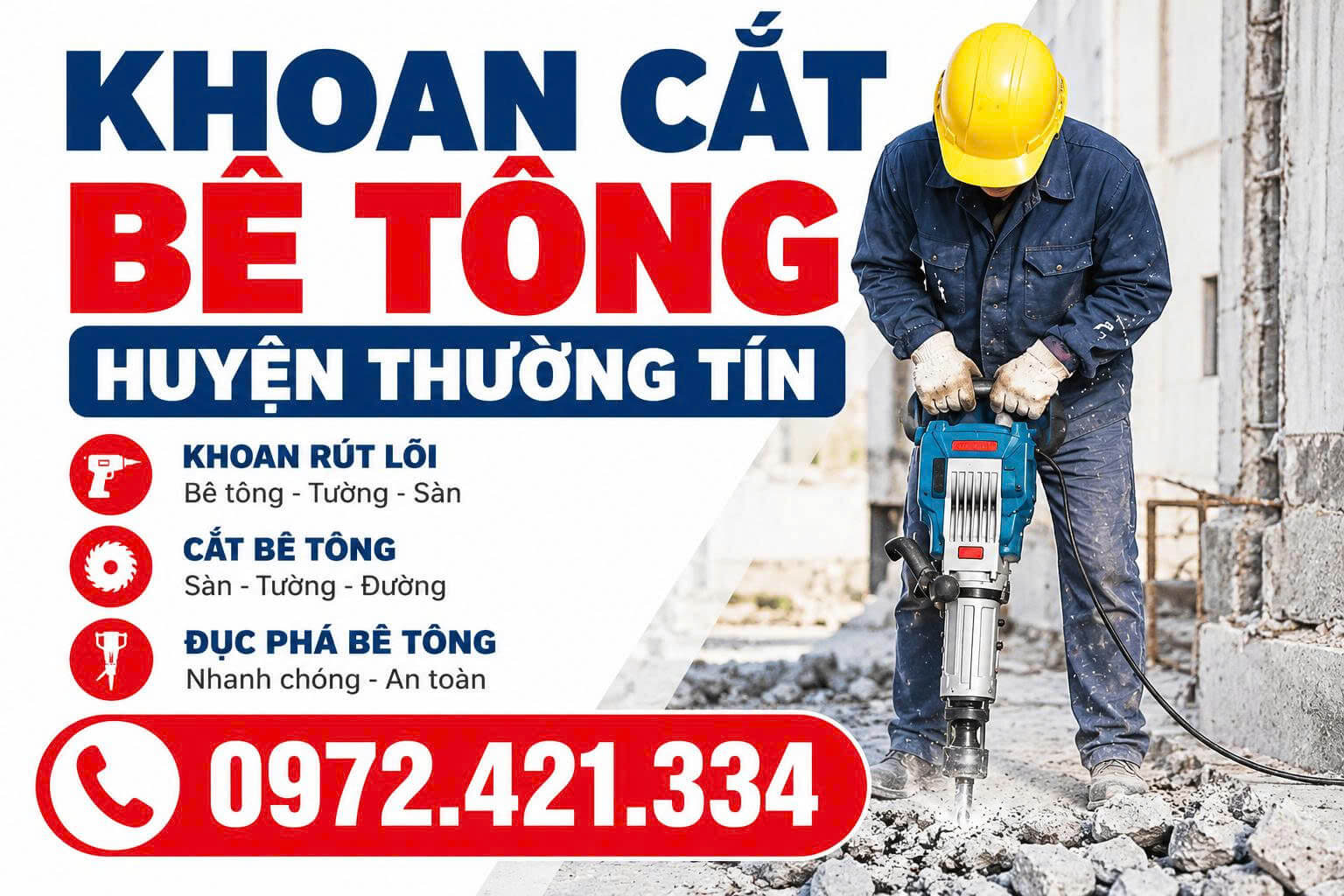 Khoan Cắt Bê Tông Huyện Thường Tín
