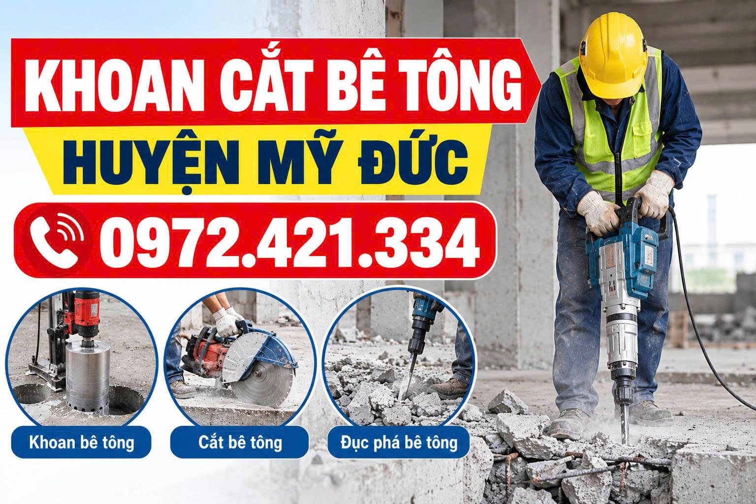 Khoan Cắt Bê Tông Mỹ Đức