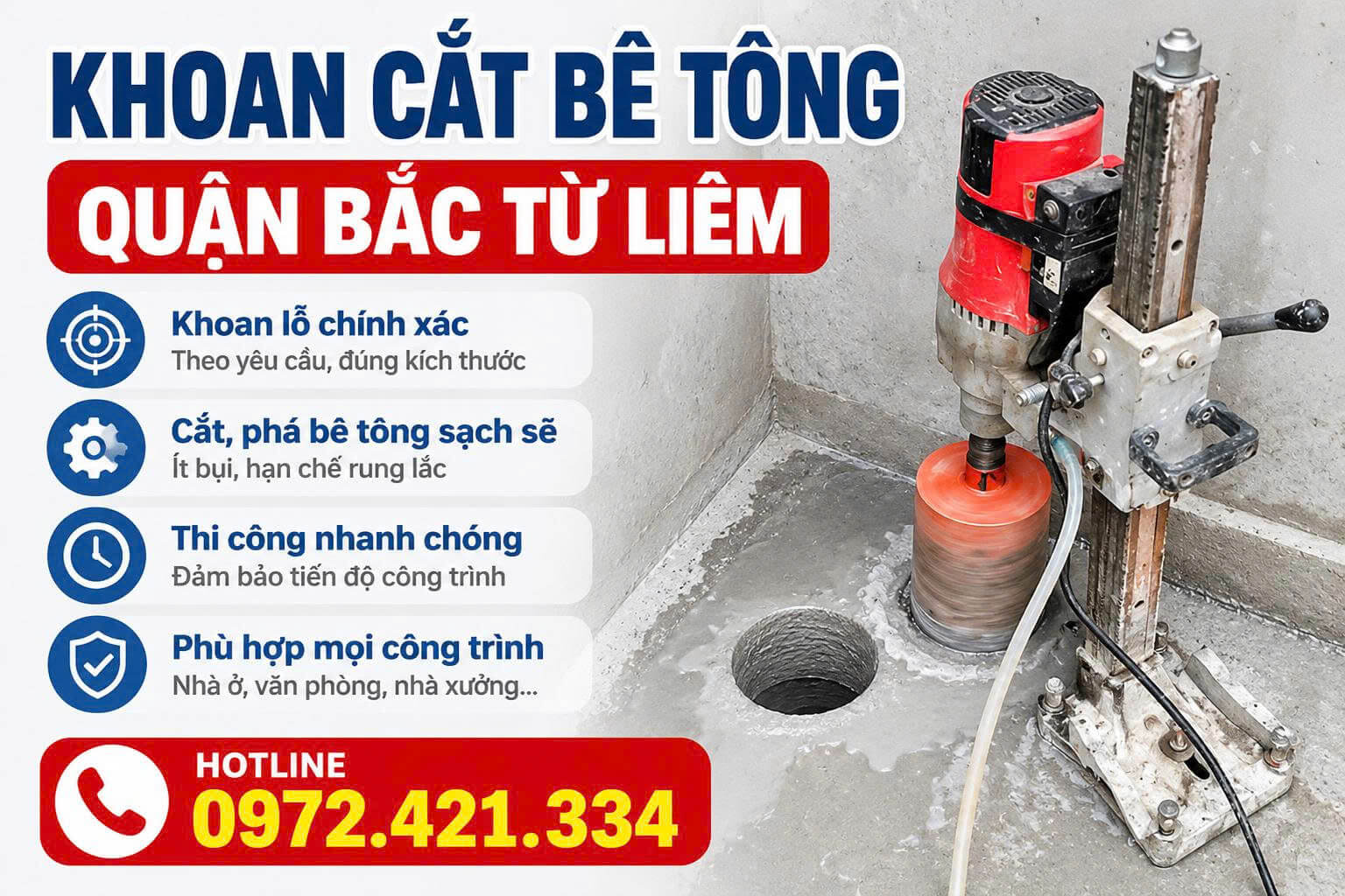 Khoan Cắt Bê Tông Quận Bắc Từ Liêm