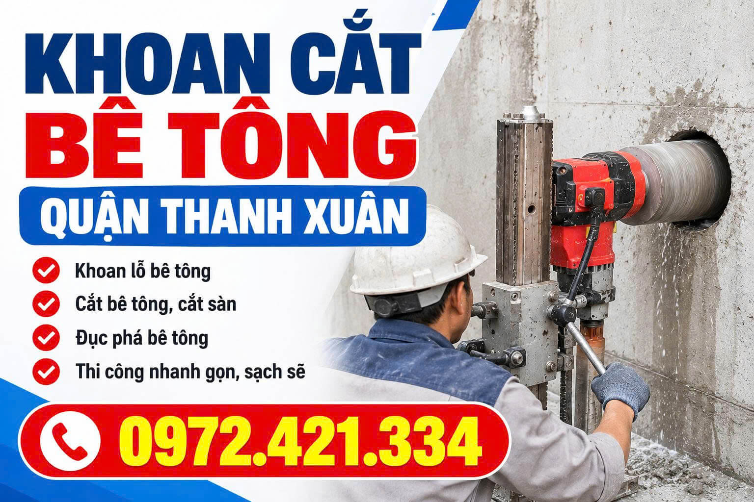 Khoan Cắt Bê Tông Quận Thanh Xuân