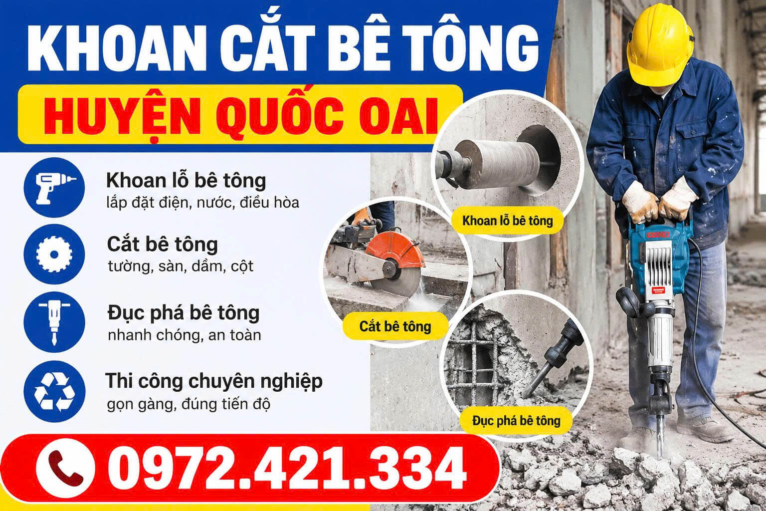 Khoan Cắt Bê Tông Quốc Oai