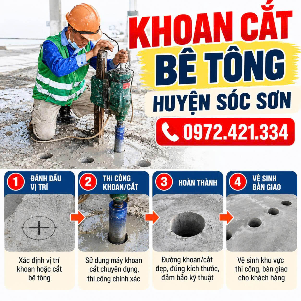 Khoan Cắt Bê Tông Sóc Sơn