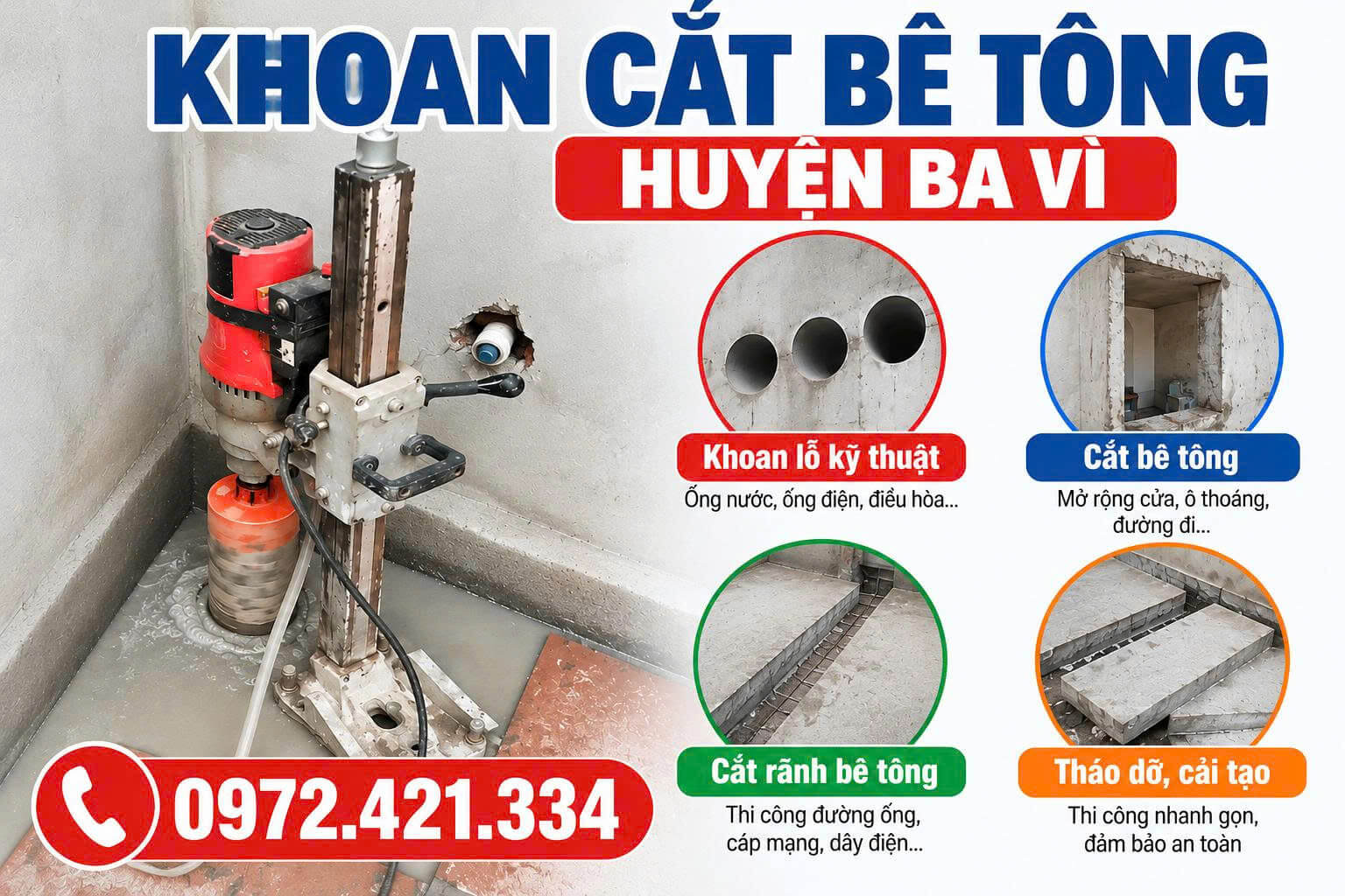 Khoan Cắt Bê Tông Tại Ba Vì