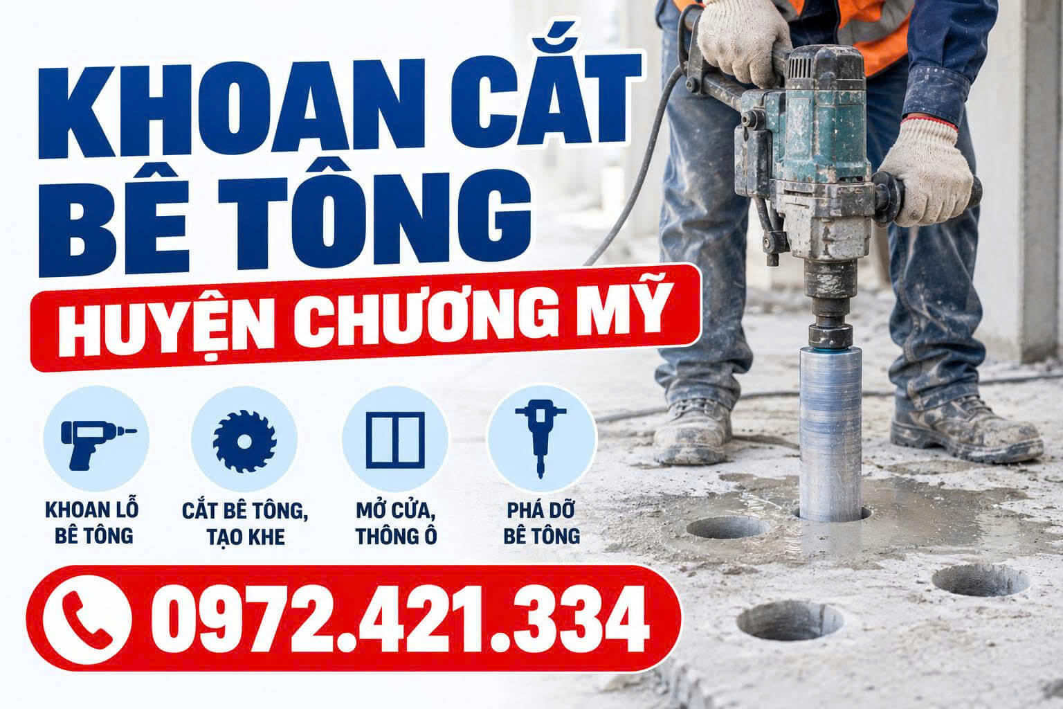 Khoan Cắt Bê Tông Tại Chương Mỹ