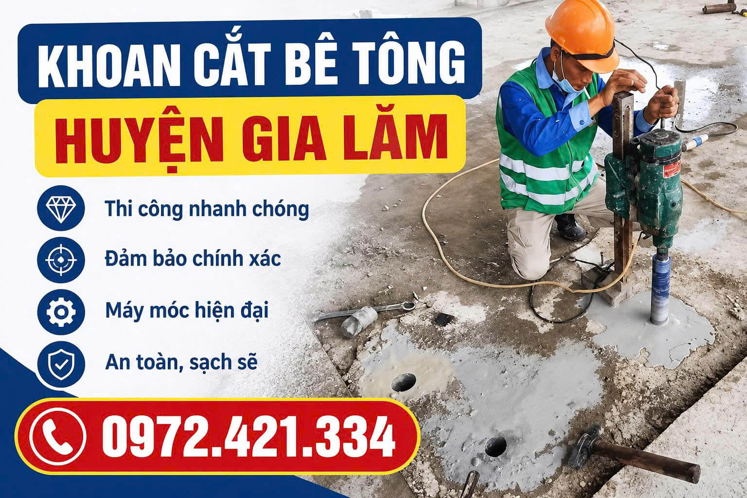 Khoan Cắt Bê Tông Tại Gia Lâm