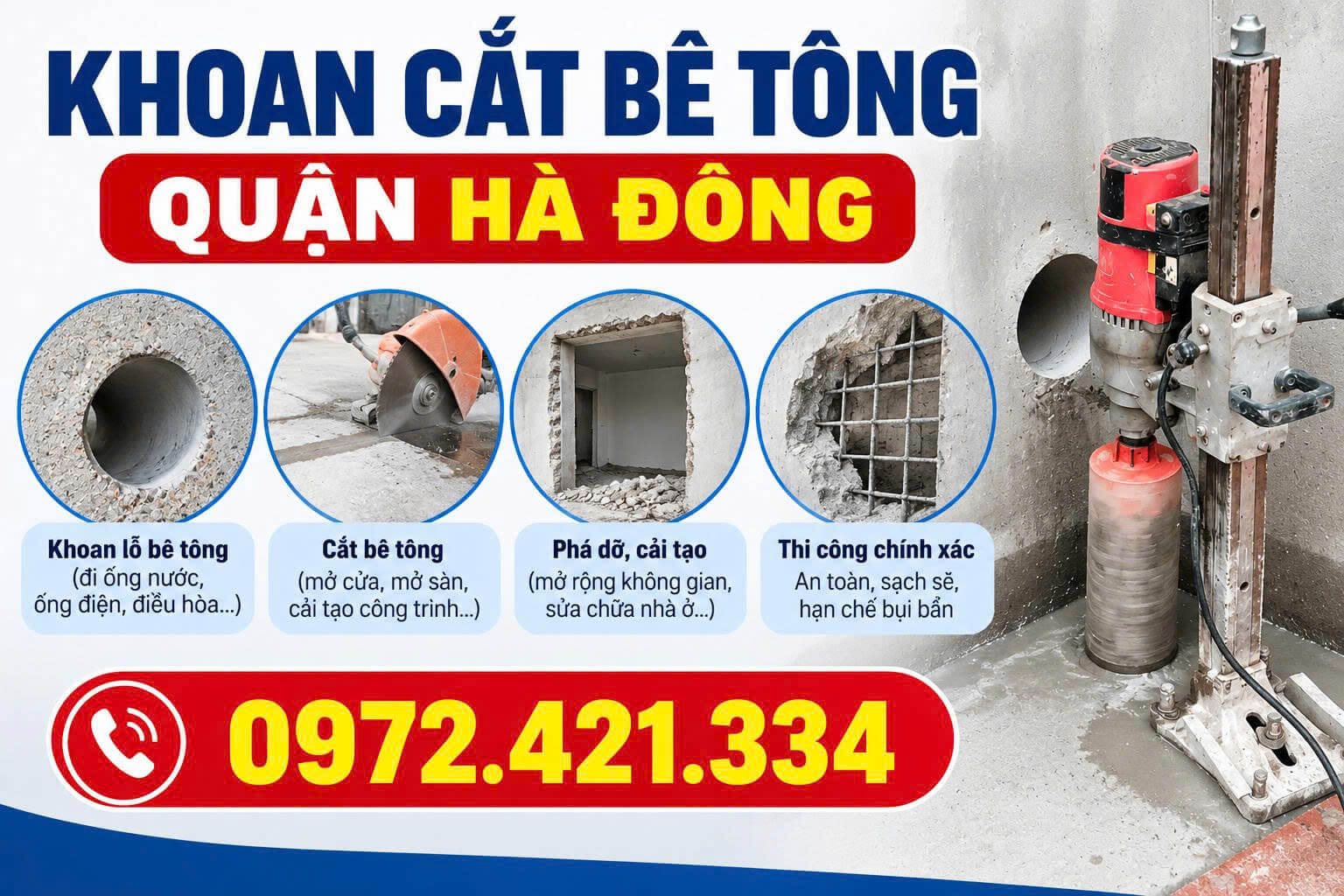 Khoan Cắt Bê Tông Tại Hà Đông