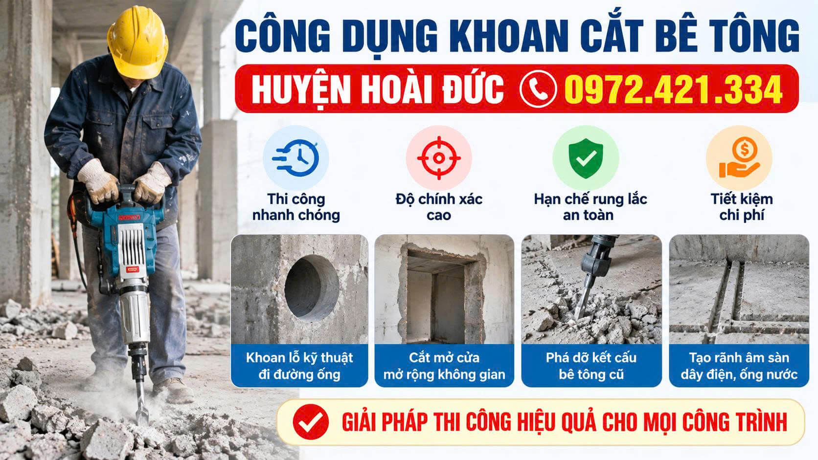 Khoan Cắt Bê Tông Tại Hoài Đức