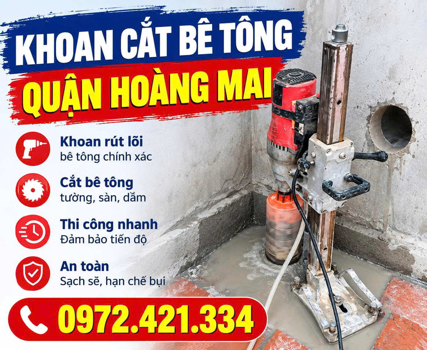 Khoan Cắt Bê Tông Tại Hoàng Mai