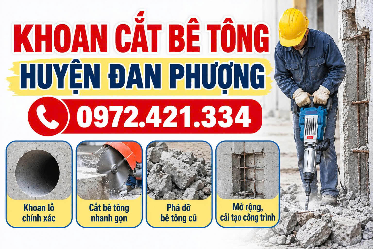 Khoan Cắt Bê Tông Tại Huyện Đan Phượng