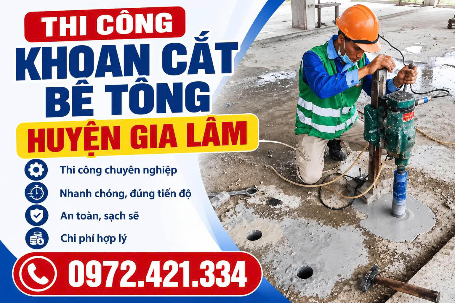 Khoan Cắt Bê Tông Tại Huyện Gia Lâm