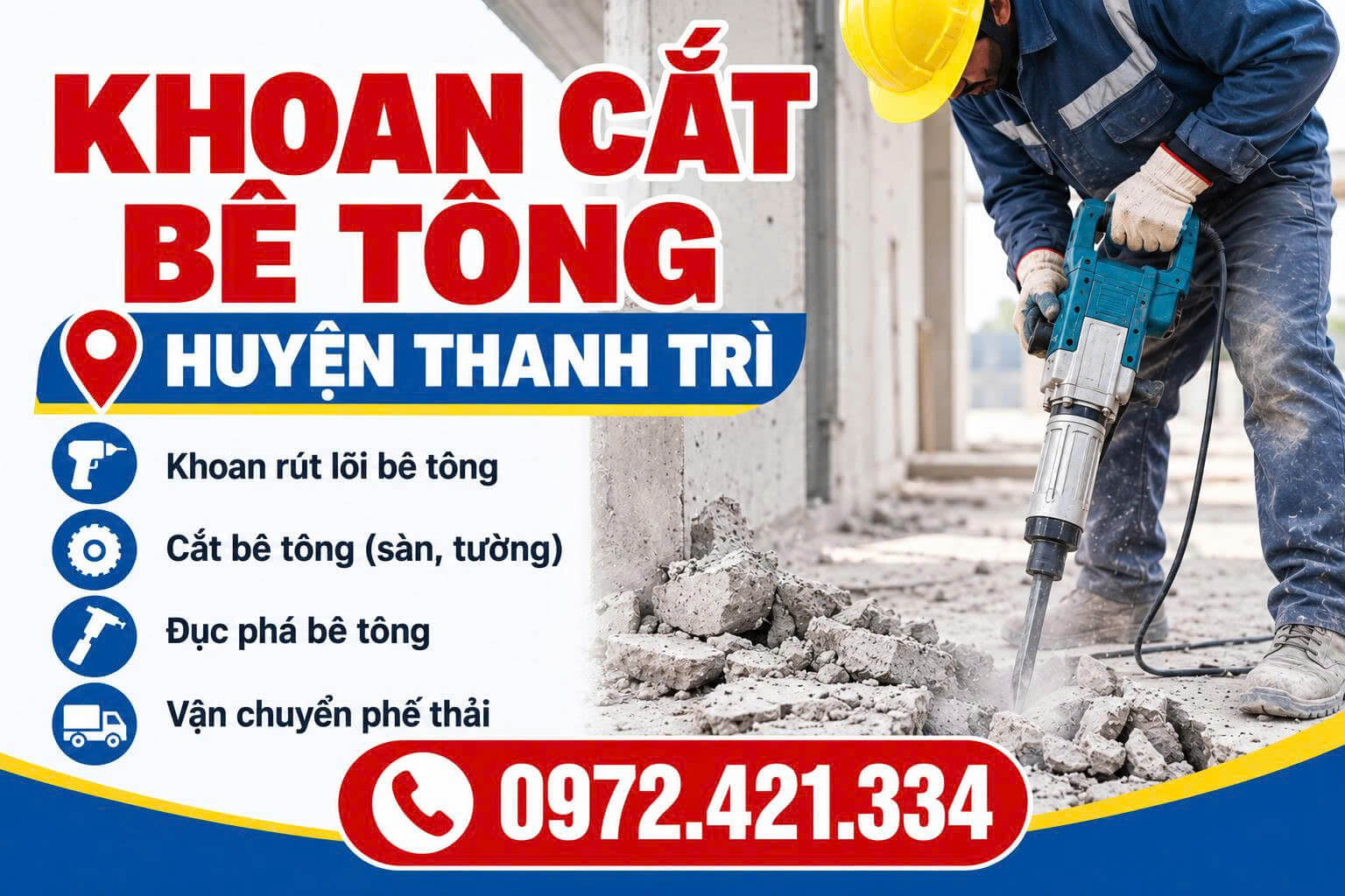 Khoan Cắt Bê Tông Tại Thanh Trì