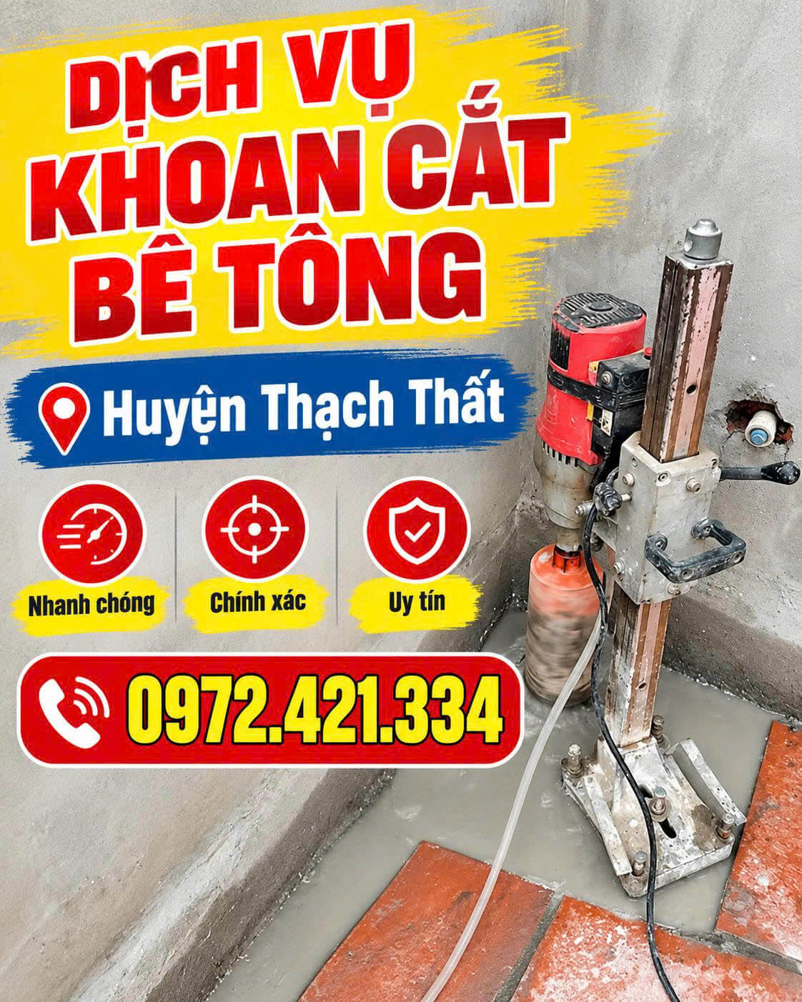 Khoan Cắt Bê Tông Thạch Thất