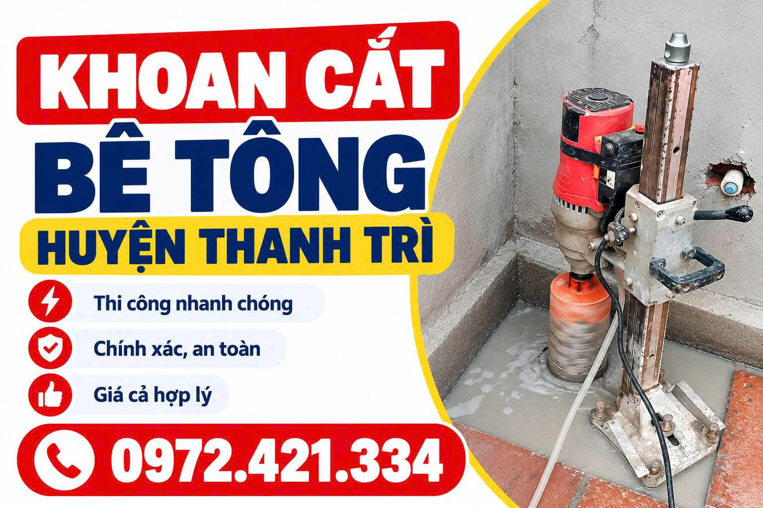 Khoan Cắt Bê Tông Thanh Trì