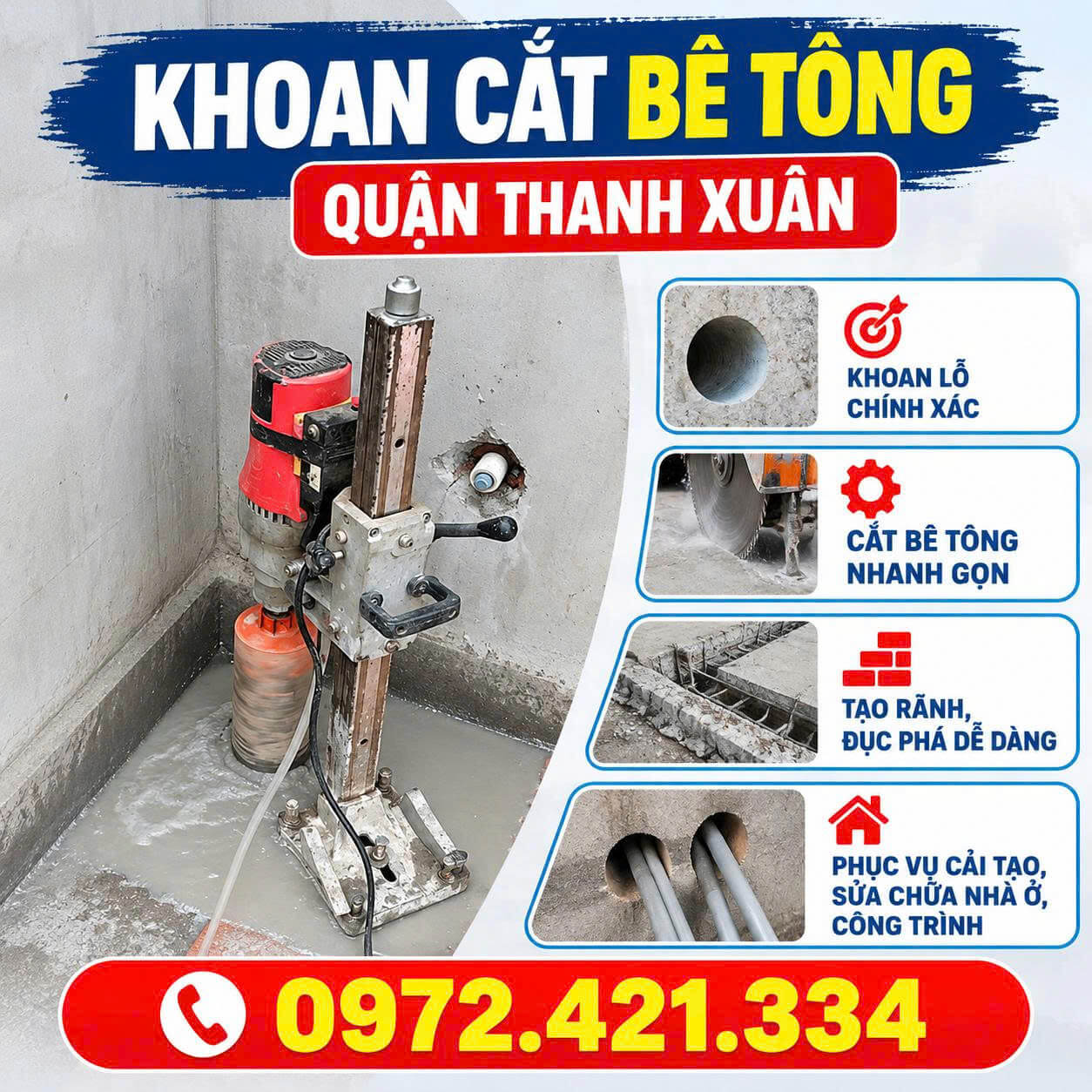 Khoan Cắt Bê Tông Thanh Xuân